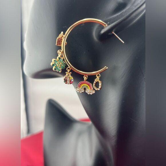 SUGARFIX by BaubleBar Lucky Charm Hoop Earrings – Fun & Colorful! - Picture 5 of 8